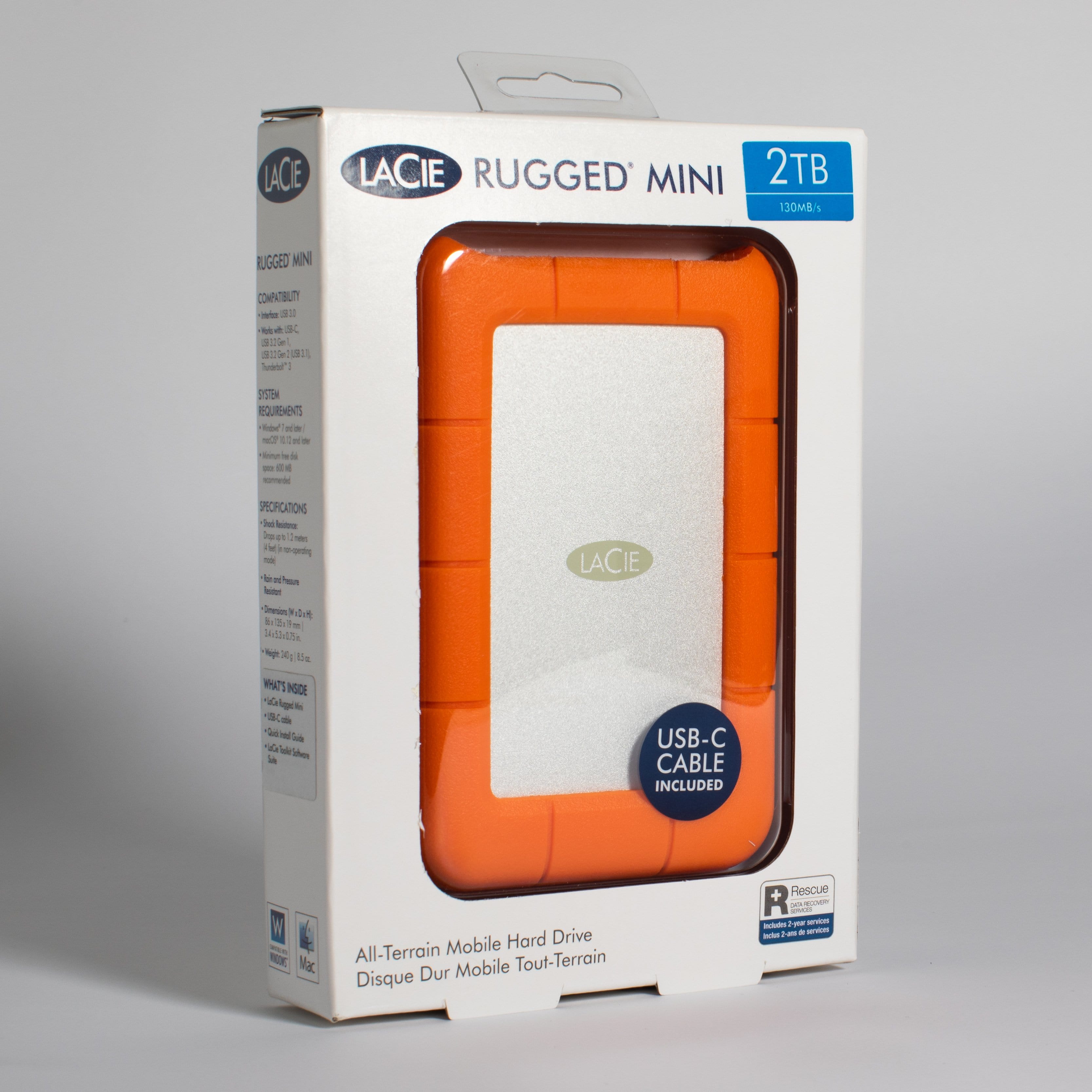 Disque dur externe Lacie RUGGED 1 TO USB-C - LACIE RUGGED 1 TO USB