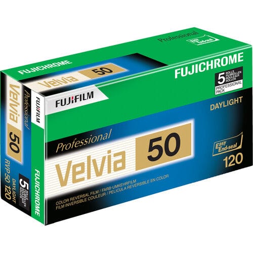 Fujfilm Velvia 50, 120, Medium Format, Color Positive Film (Five Roll Pack)