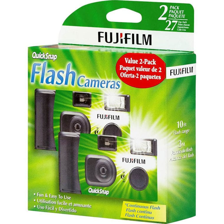 Fuji Quicksnap Flash 35mm One-Time-Use Disposable Camera, 2pack (2x27 Exp.)