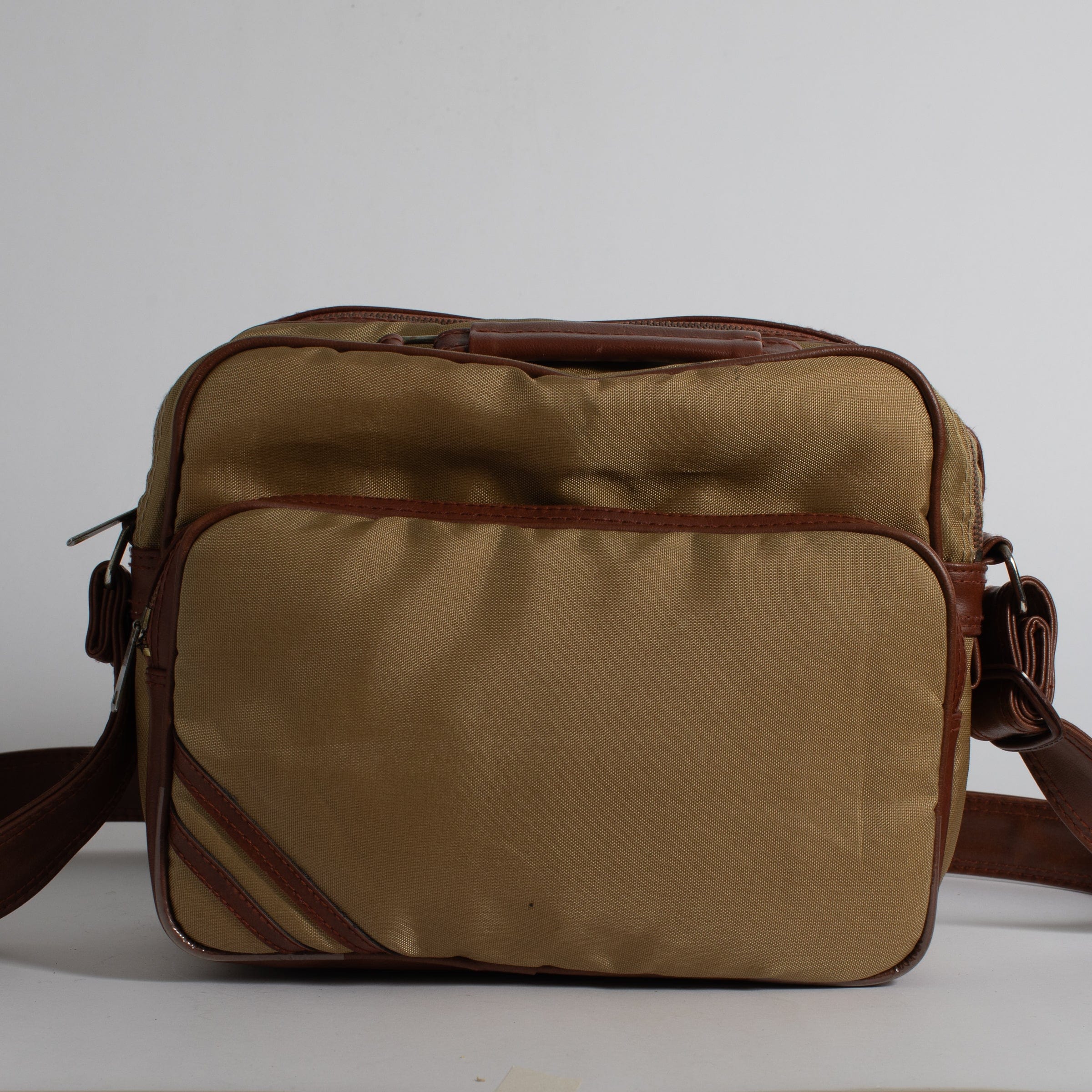 Vintage Brown and Tan 35mm SLR Camera Bag