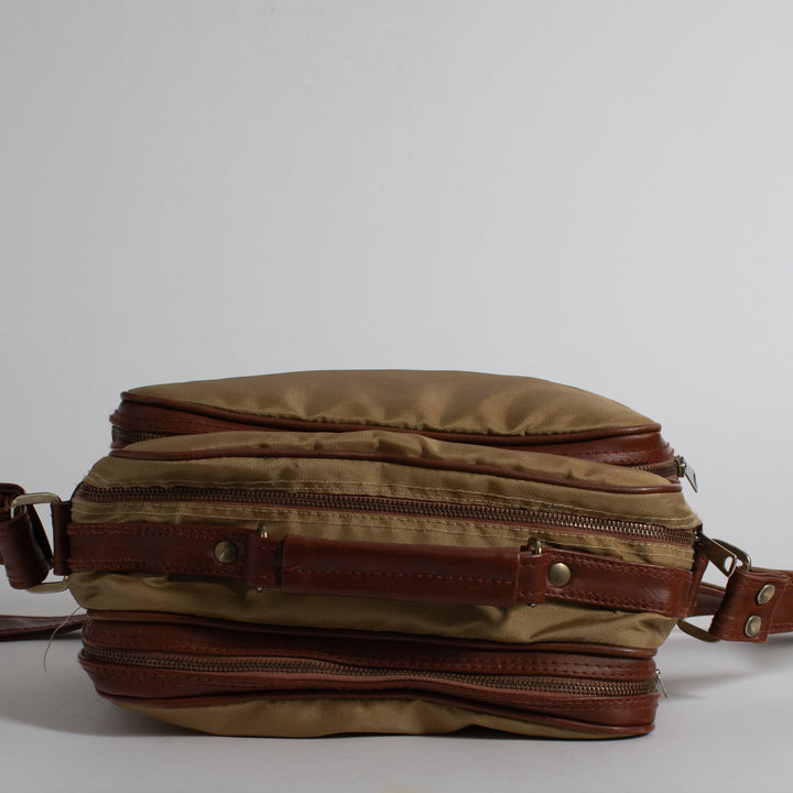Vintage Brown and Tan 35mm SLR Camera Bag
