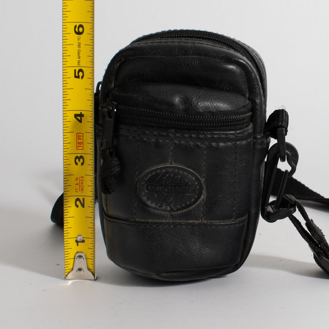 Vintage Black Leather Vanguard Point and Shoot Pouch With Strap