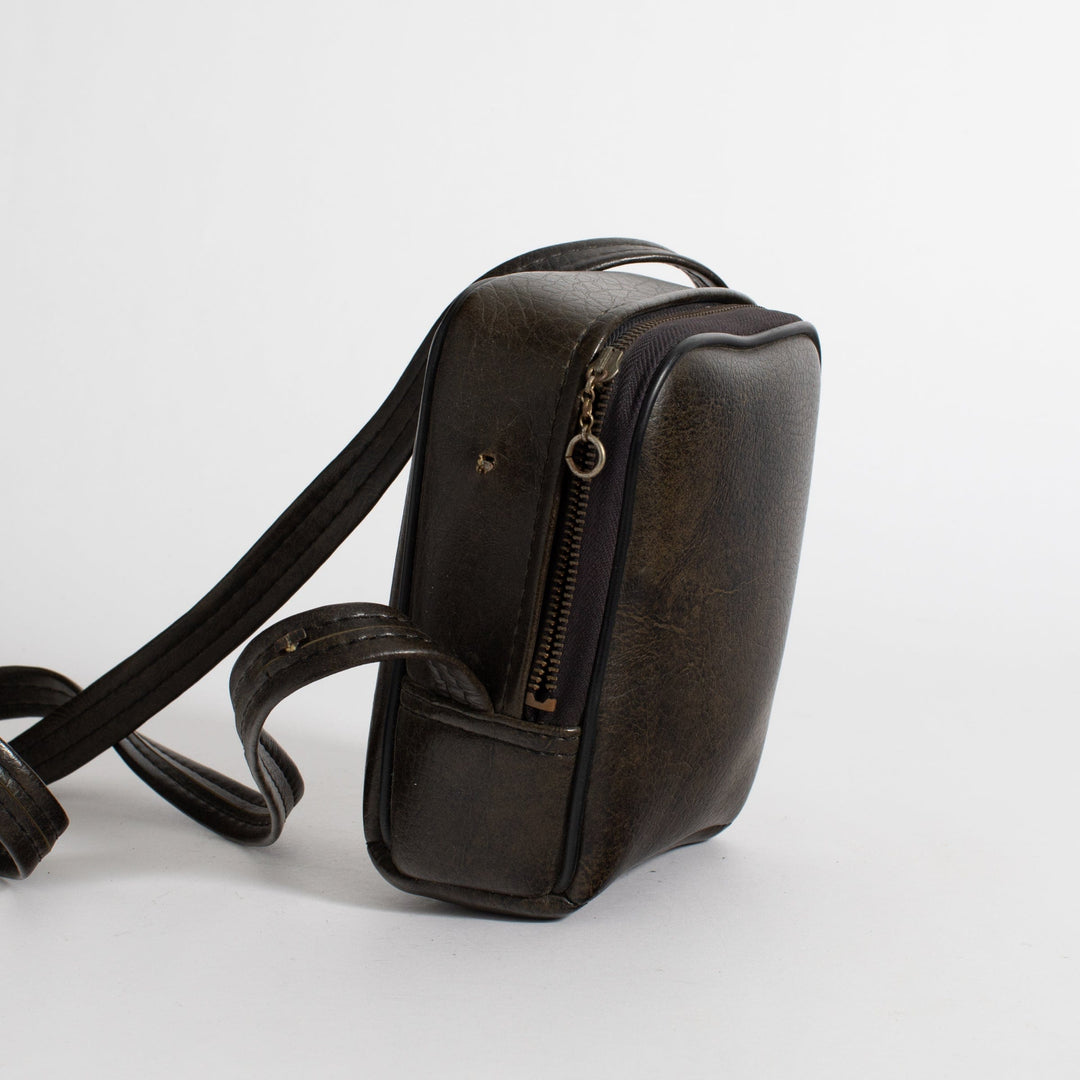 Vintage Pleather pouch with strap (appropriate for small point and shoot)