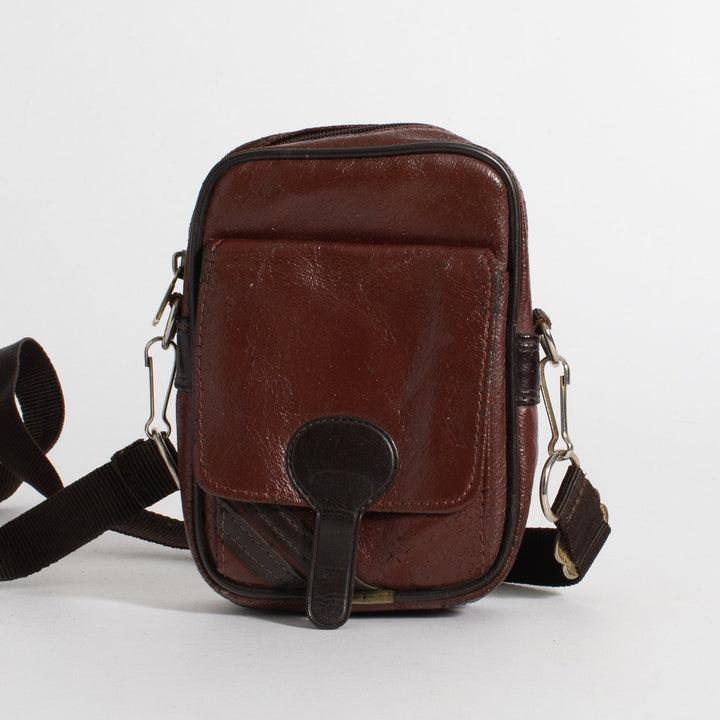 Vintage Brown Point and Shoot Pouch With Strap