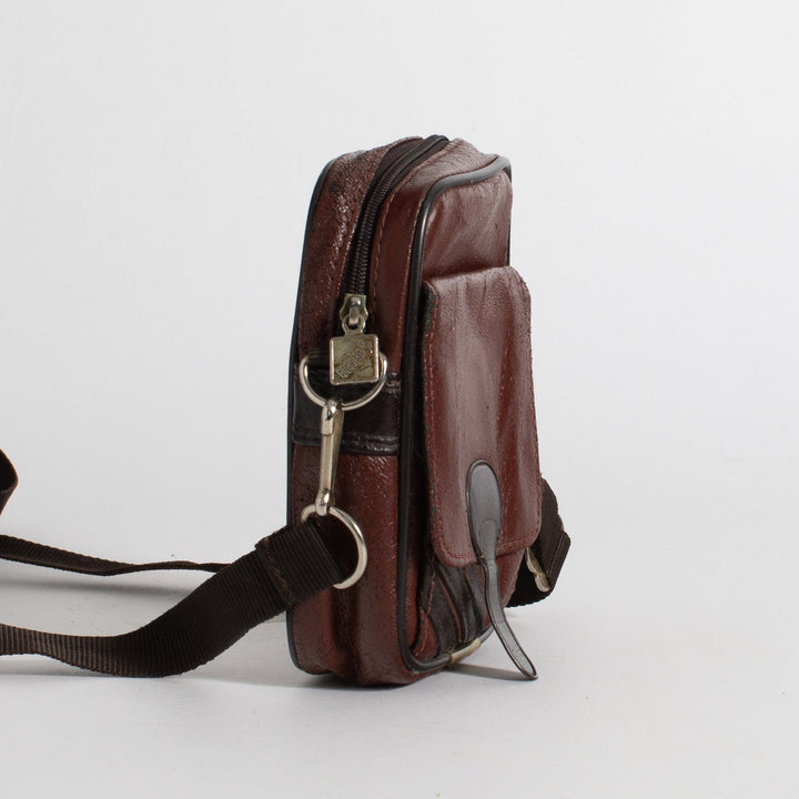 Vintage Brown Point and Shoot Pouch With Strap