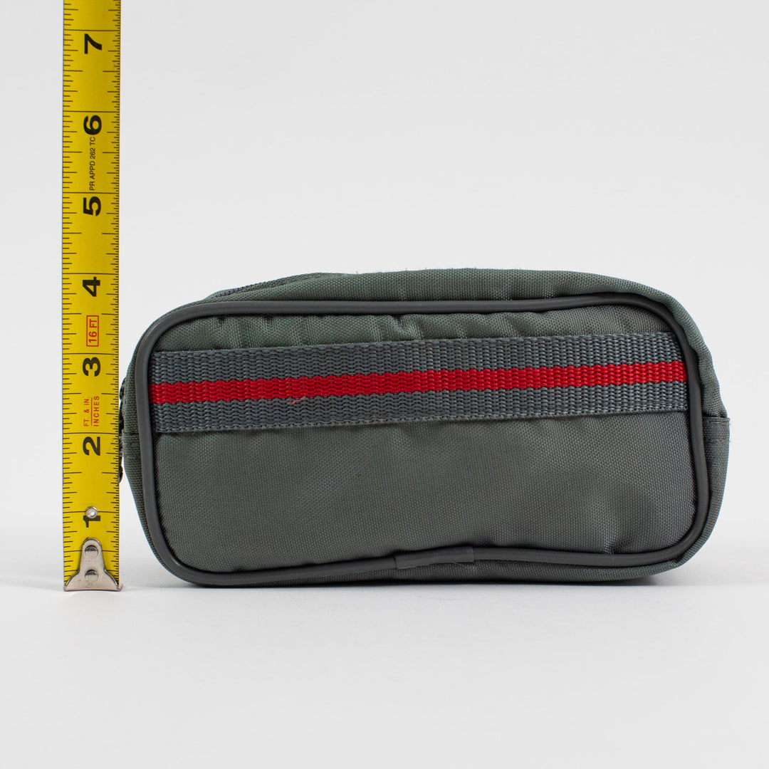 Vintage Gray with Red Stripe Pouch