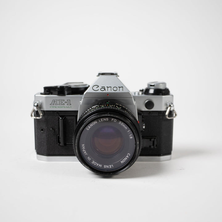 Canon AE-1 Program with 50mm f/1.8 FD Lens, body no. 3044489