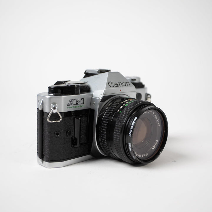 Canon AE-1 Program with 50mm f/1.8 FD Lens, body no. 3044489