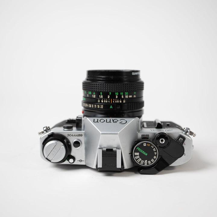 Canon AE-1 Program with 50mm f/1.8 FD Lens, body no. 3044489