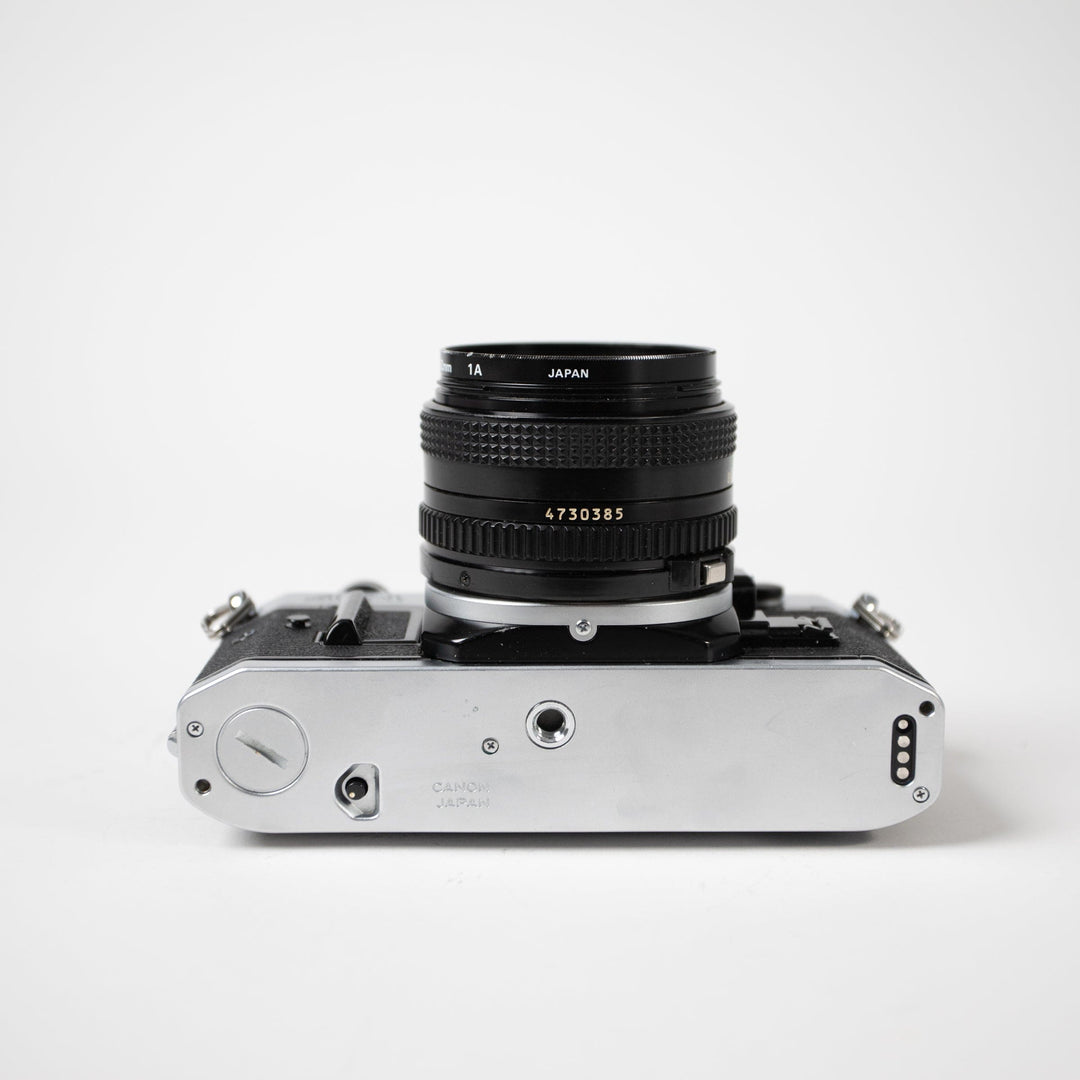 Canon AE-1 Program with 50mm f/1.8 FD Lens, body no. 3044489