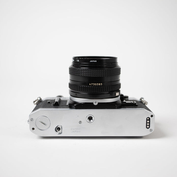 Canon AE-1 Program with 50mm f/1.8 FD Lens, body no. 3044489