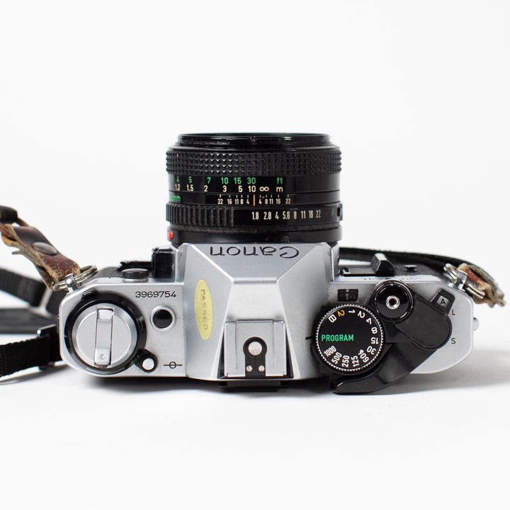 Canon AE-1 Program with 50mm f/1.8 FD Lens no. 3969754