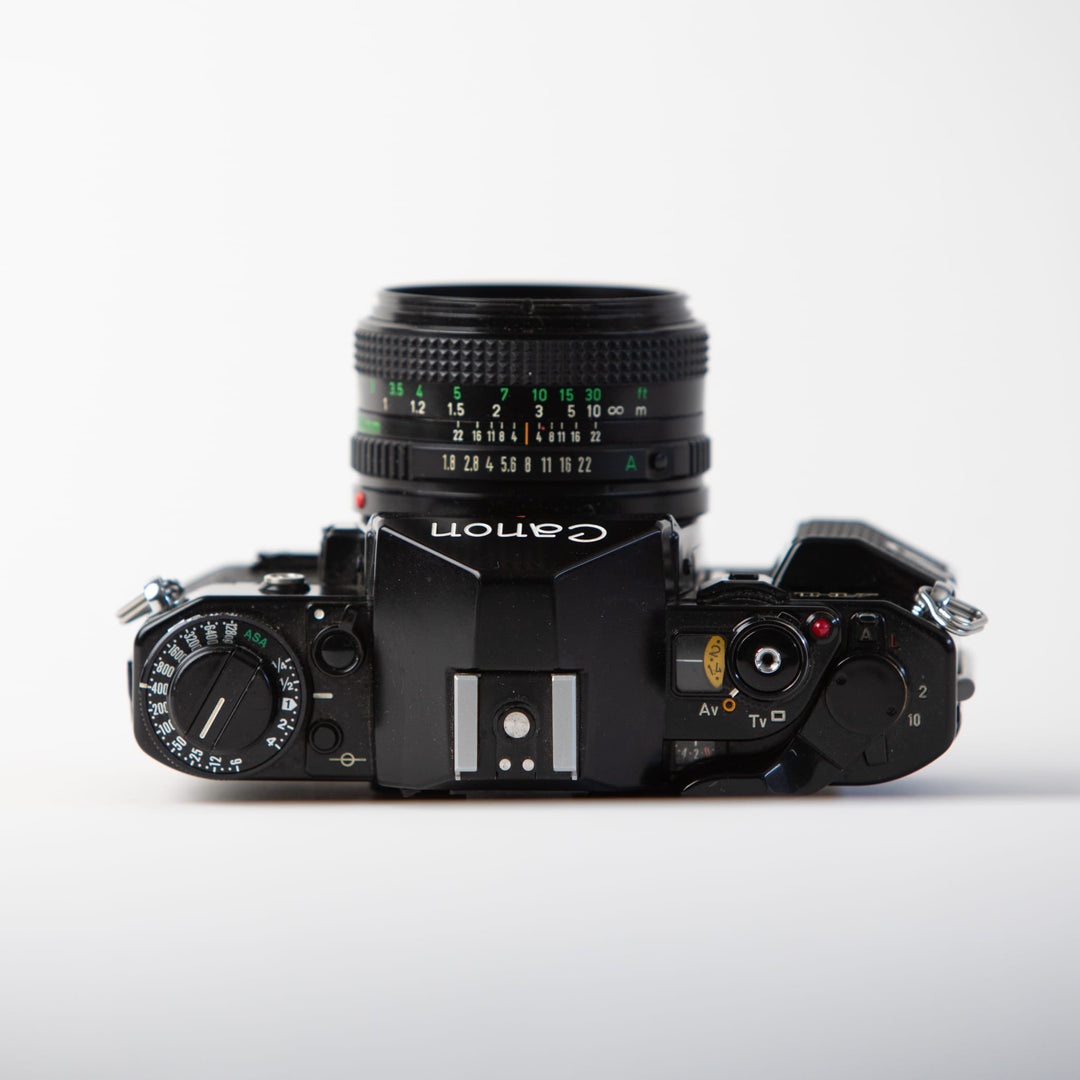 Canon A-1 with 50mm f/1.8 FD Lens, black finish