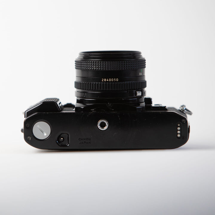Canon A-1 with 50mm f/1.8 FD Lens, black finish
