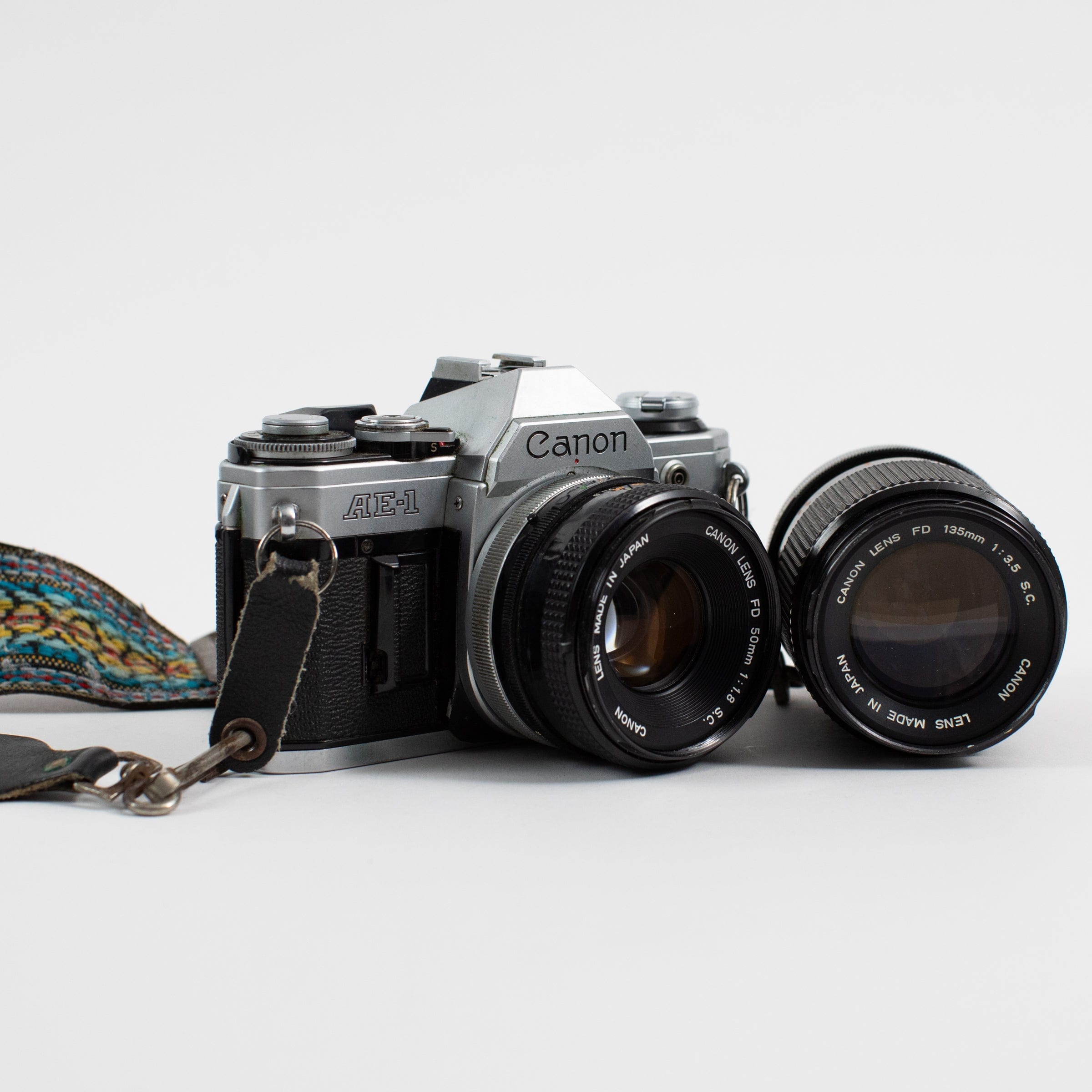 Canon AE-1 & NFD 50ｍｍ & NFD 135mm　#9340 Canon AE-1 w/ 50mm FD f/1.8 S.C. and 135mm FD f/3.5 S.C.