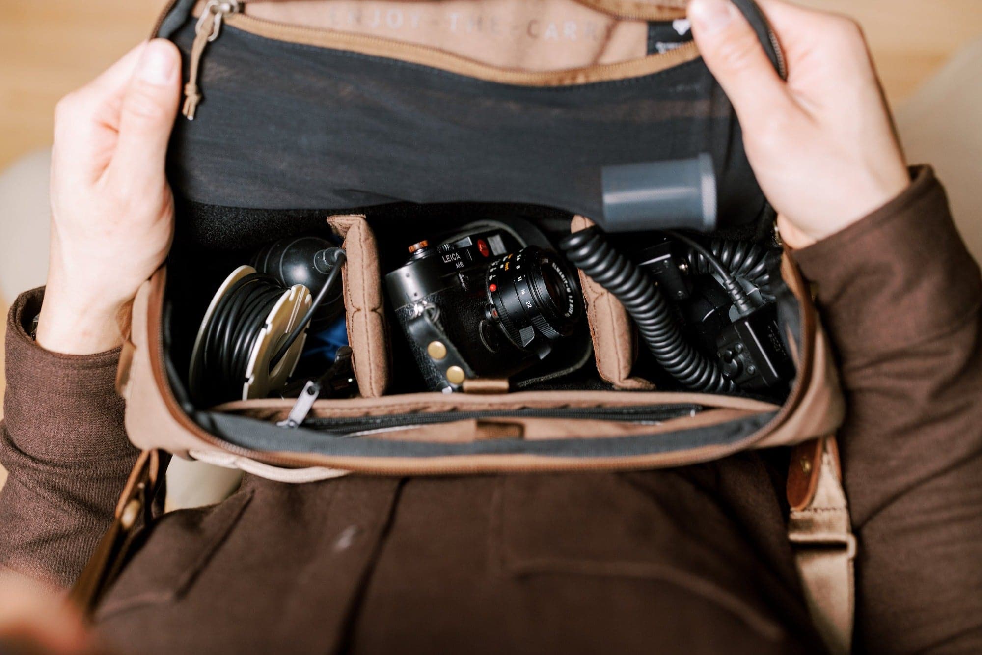 Leather camera sling bag deals