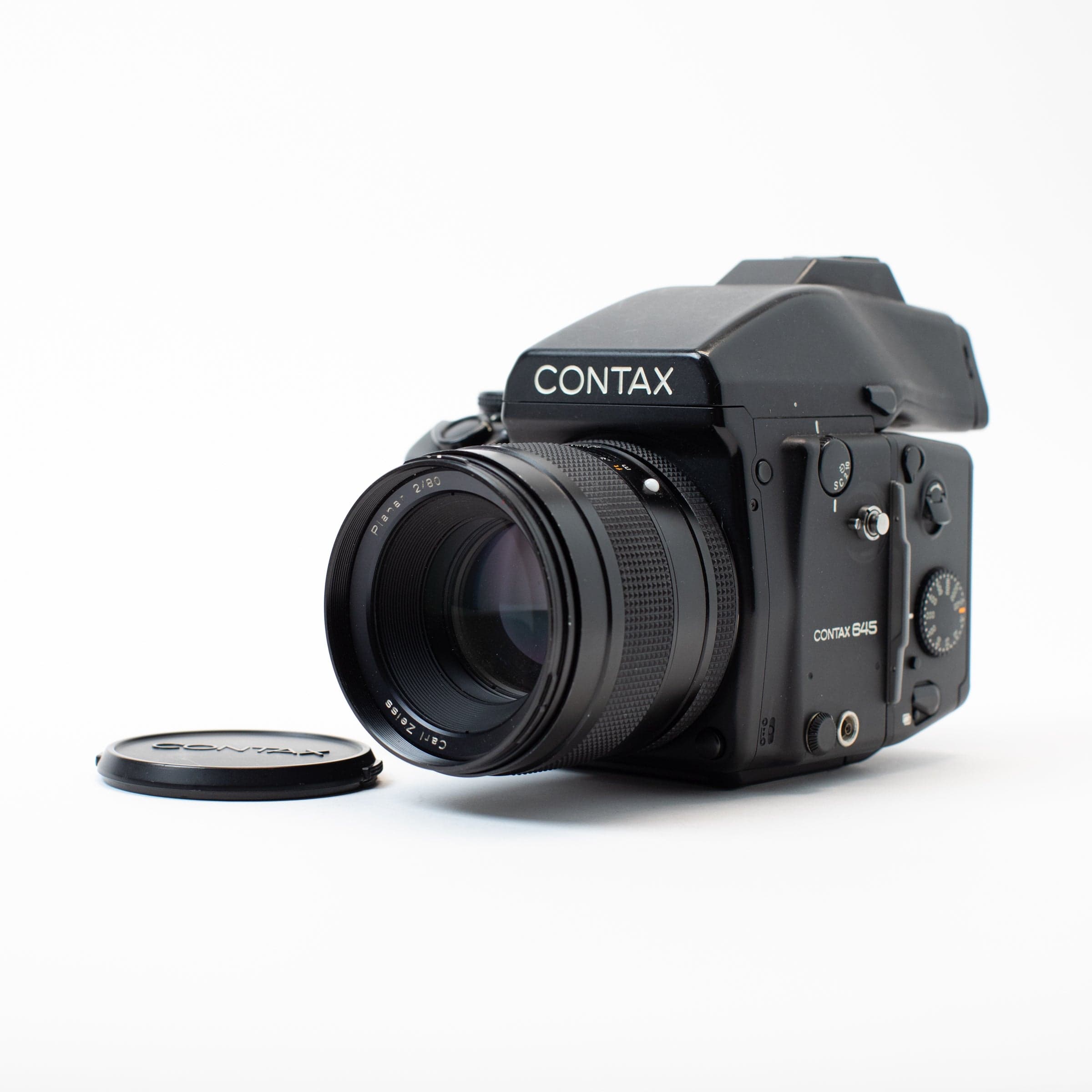 Contax 645 with 80mm Carl Zeiss Planar f/2 T* and brightened finder