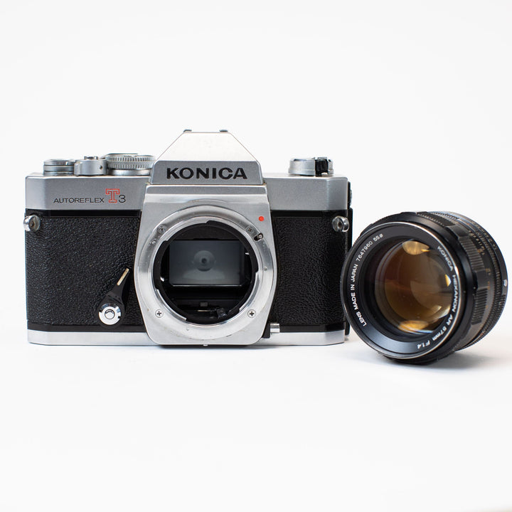 Konica Autoreflex T3 with 57mm f/1.4 Hexanon