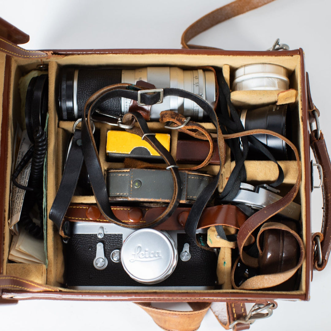 Leica M3 kit with 50mm Summicron, 135mm Hektor, accessories