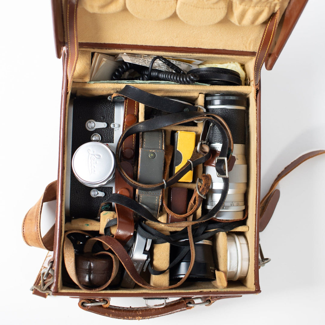 Leica M3 kit with 50mm Summicron, 135mm Hektor, accessories