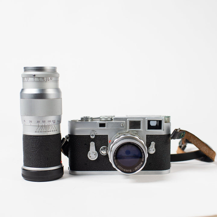 Leica M3 kit with 50mm Summicron, 135mm Hektor, accessories