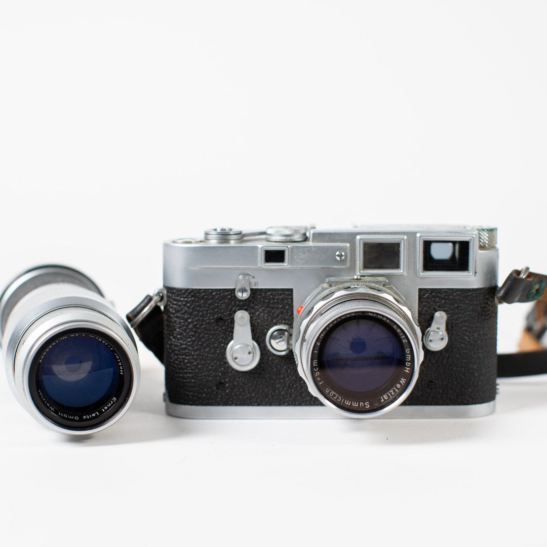 Leica M3 kit with 50mm Summicron, 135mm Hektor, accessories