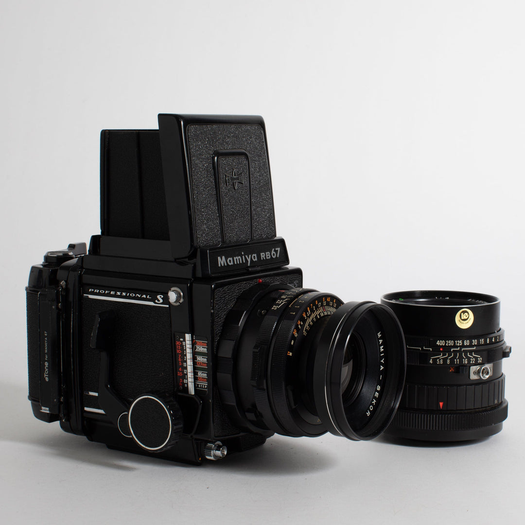 Mamiya RB67 Pro S with two lenses (90mm and 150mm)