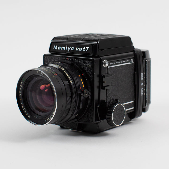 Mamiya RB67 Pro S with three lenses (65mm, 90mm and 127mm)