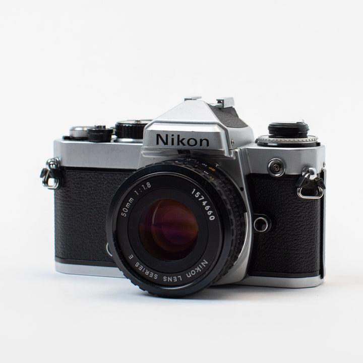 Nikon FE with 50mm f/1.8 series E lens, CLA'd