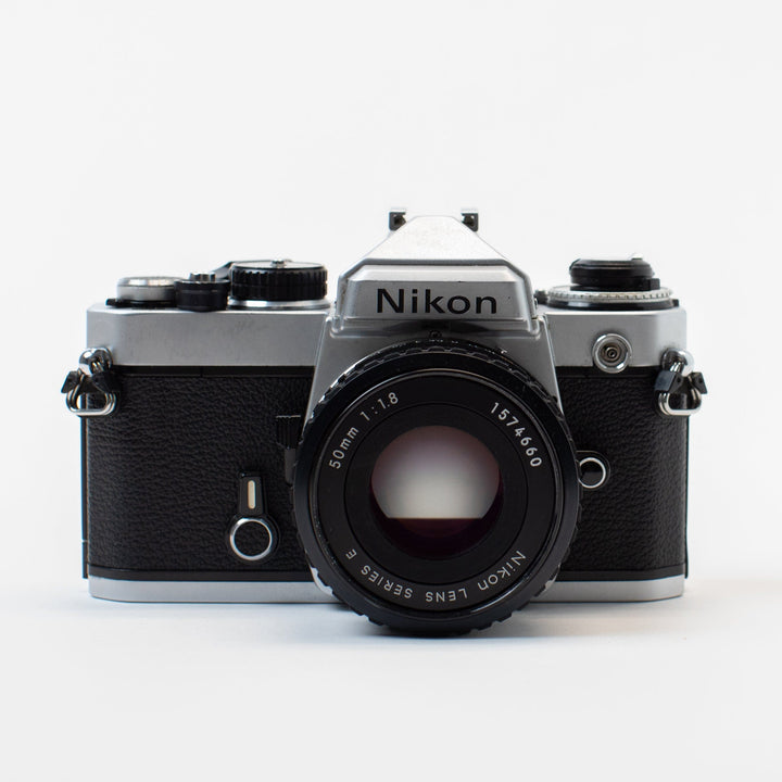 Nikon FE with 50mm f/1.8 series E lens, CLA'd