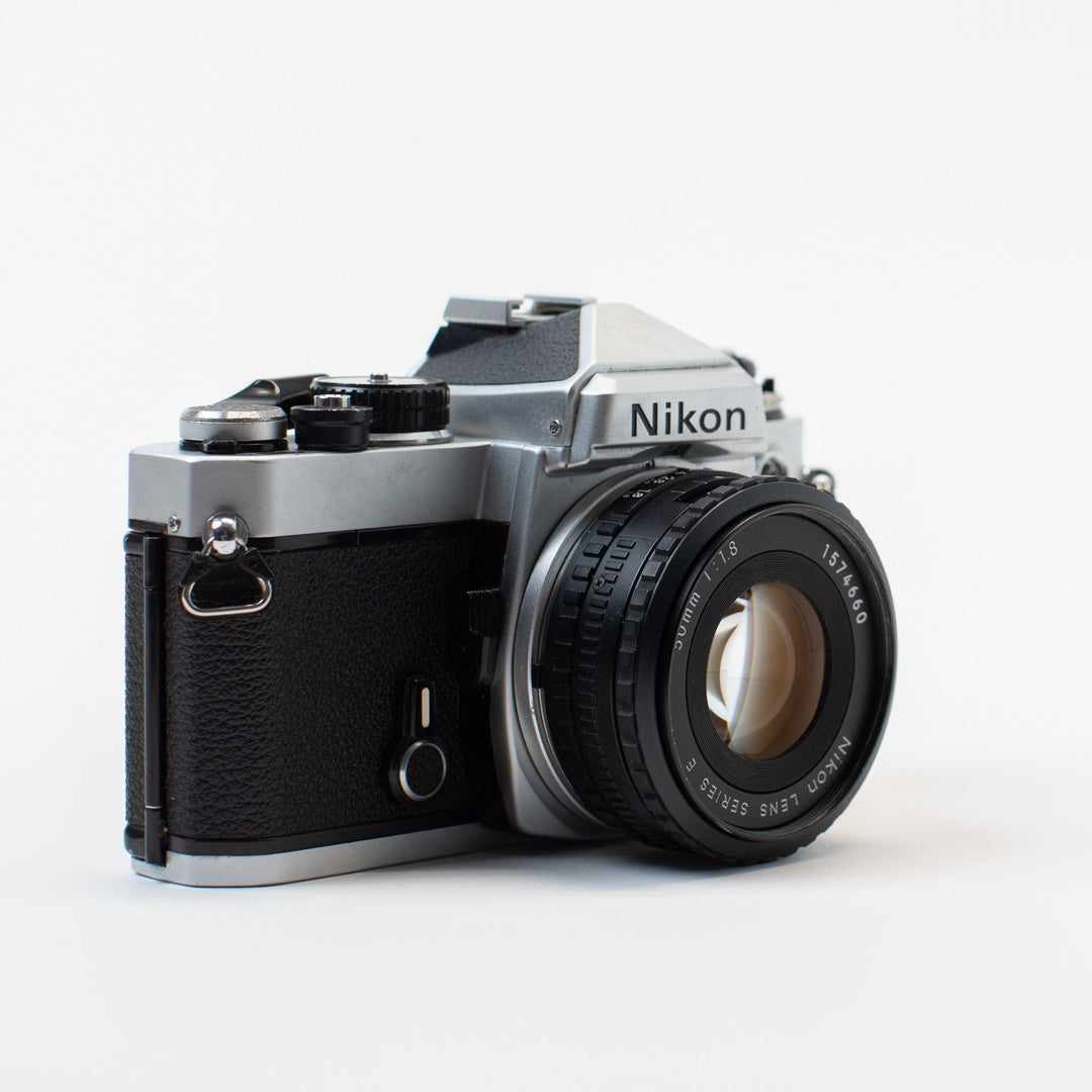 Nikon FE with 50mm f/1.8 series E lens, CLA'd