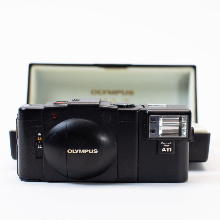 Olympus XA2 with A11 Flash (w/ hard shell case)