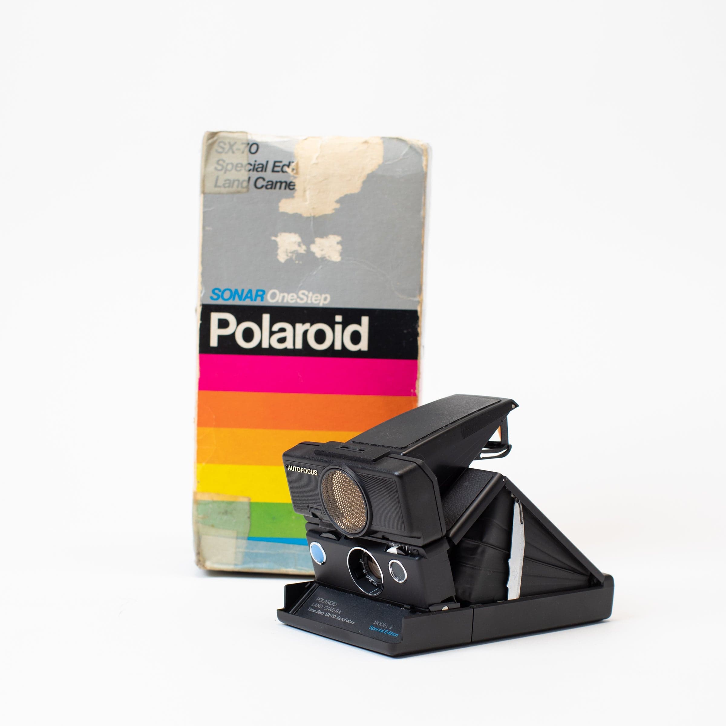 Polaroid SX-70 Sonar (Black) with original packaging – Film Supply