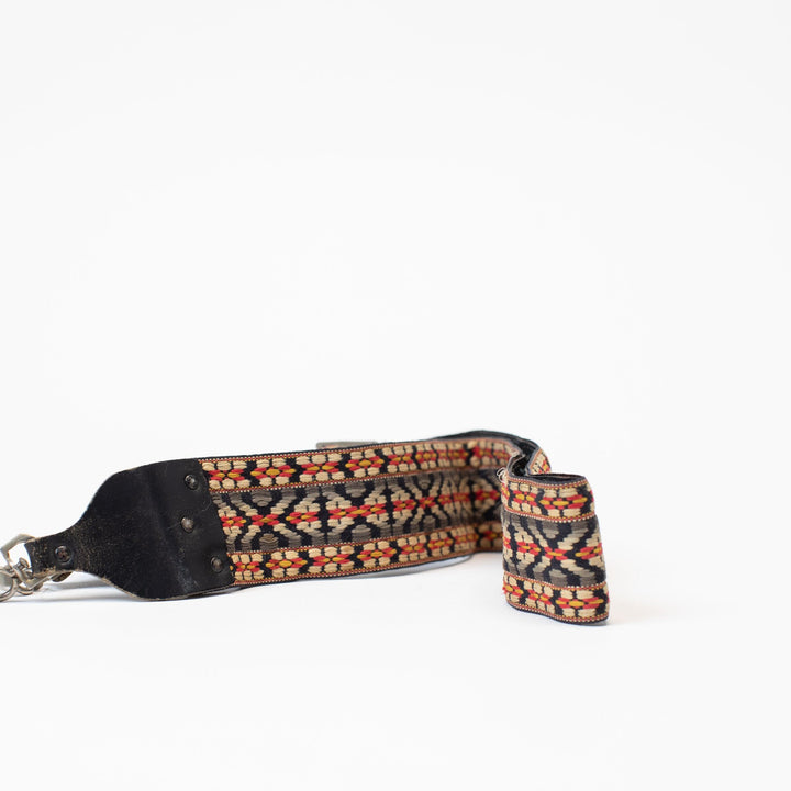 Vintage Red, Gray, and White Textile Camera Strap