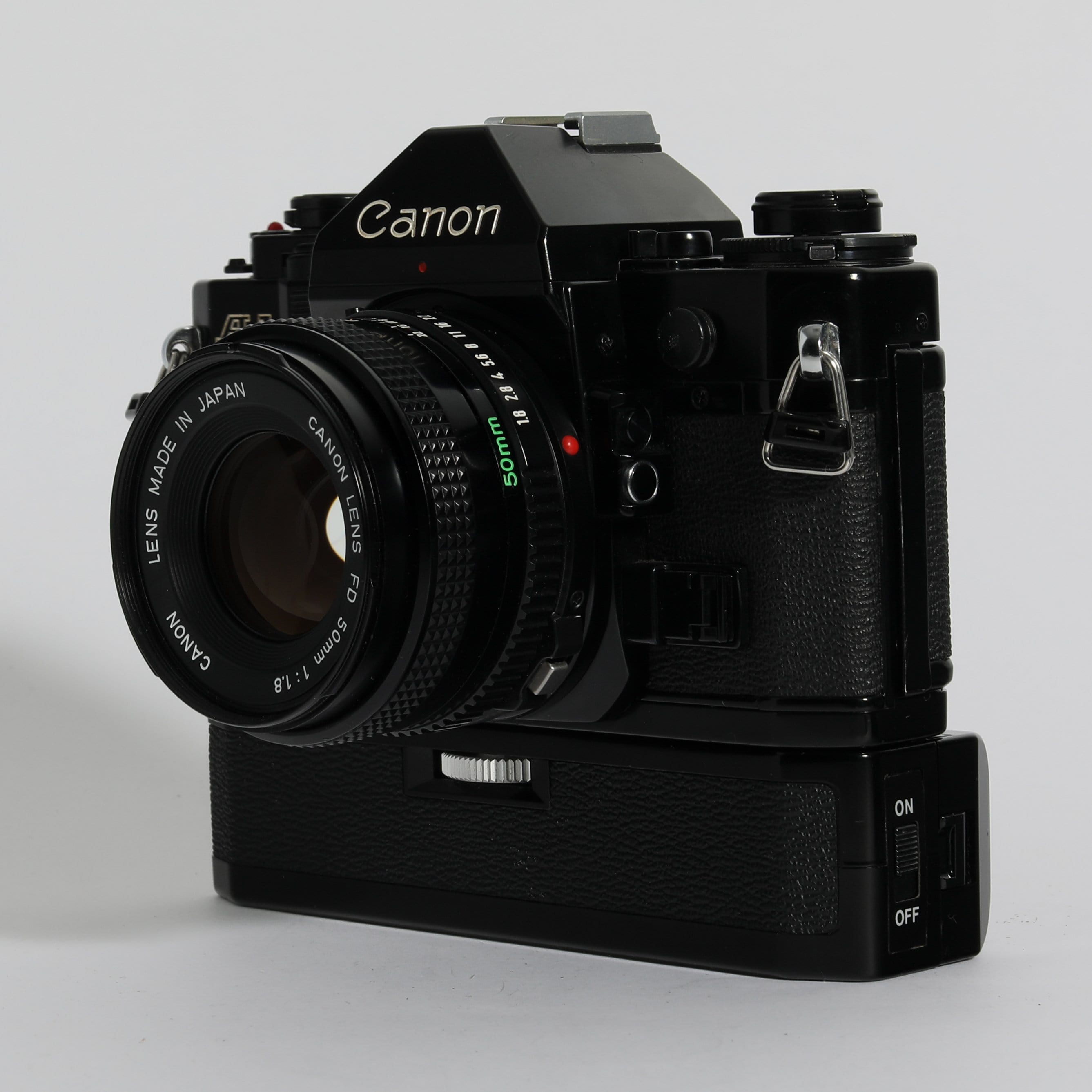 Canon A-1 with 50mm f/1.8 and Power Winder – Film Supply Club