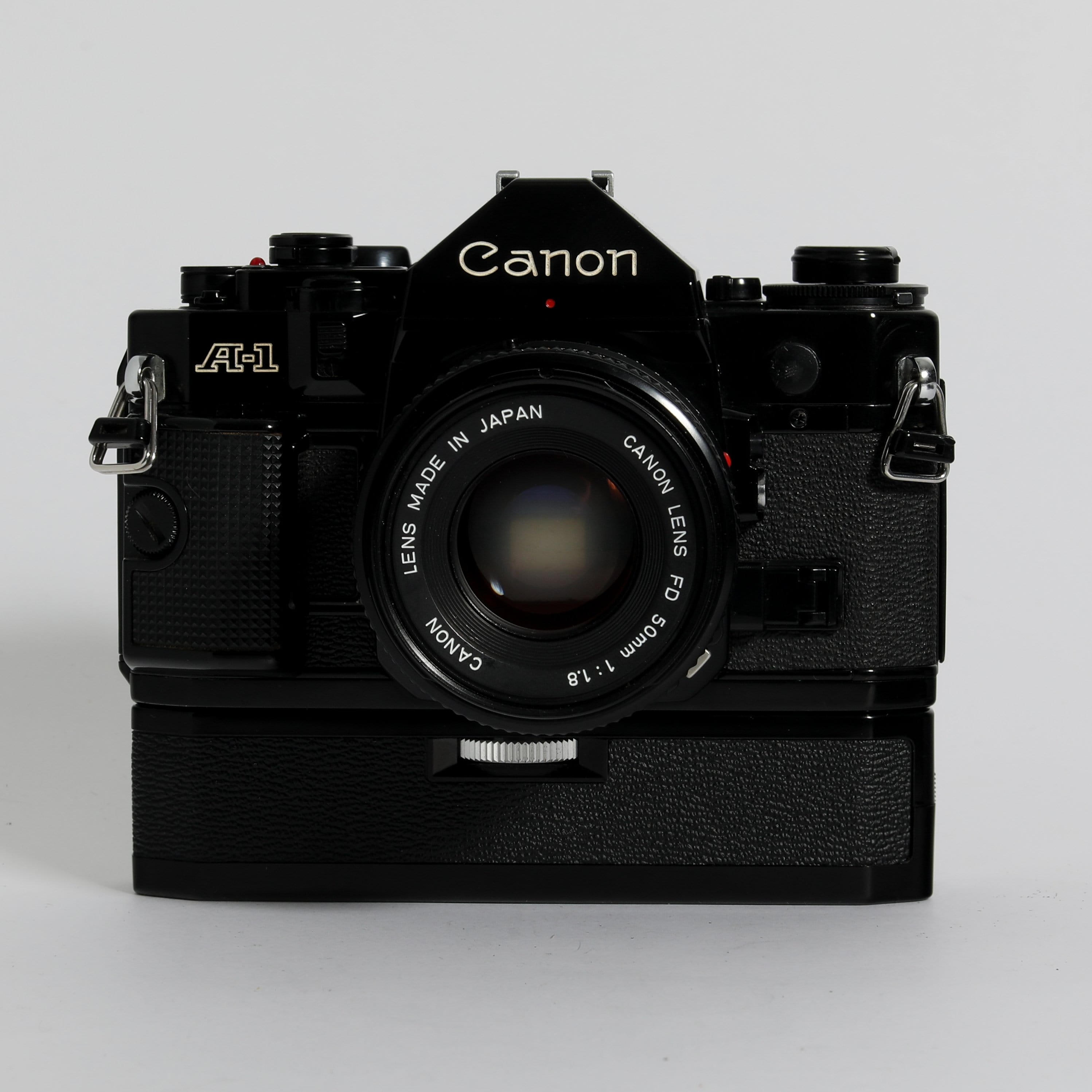 Canon A-1 with 50mm f/1.8 and Power Winder – Film Supply Club