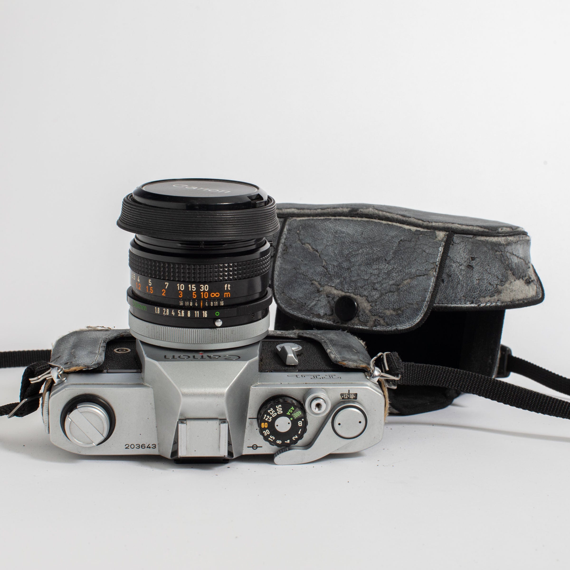 Canon TLb w/ FD 50mm 1.8 S.C. lens and original Canon case – Film