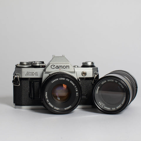 Canon AE-1 w/ 50mm FD f/1.8 & 135mm FD f/3.5 Lens – Film Supply Club