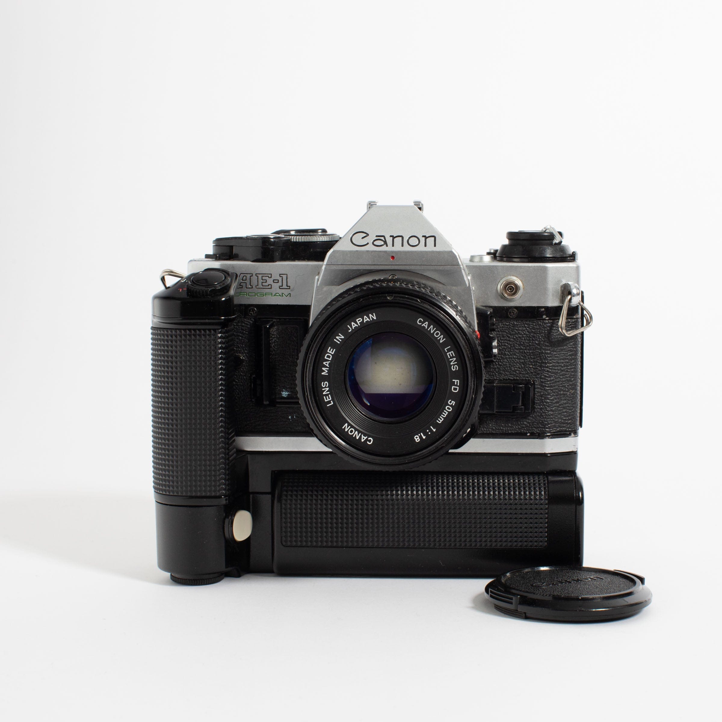 Canon AE-1 Program w/ 50mm FD f/1.8 with Power Winder – Film 