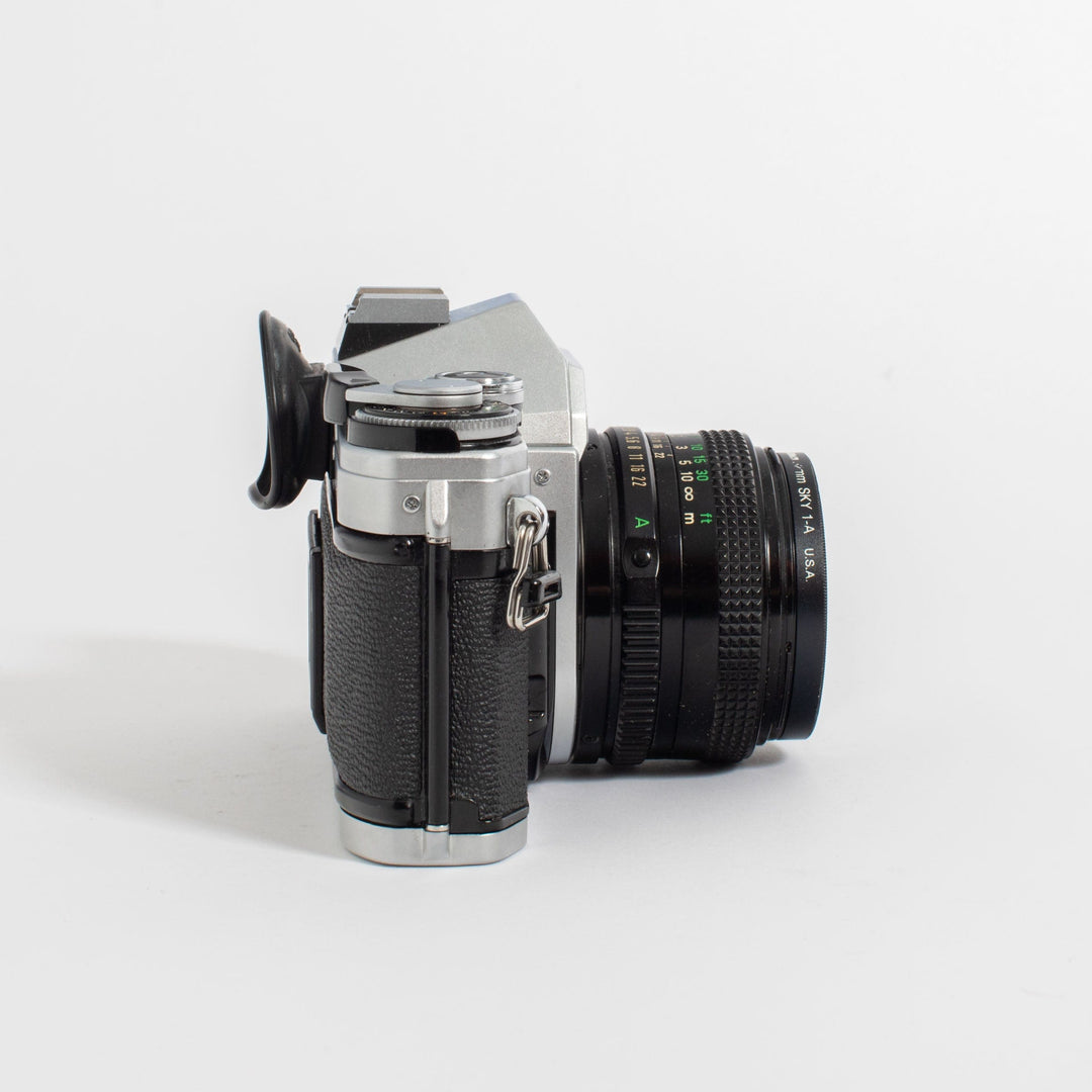 Canon AE-1 with 50mm FD f/1.8 Lens and Canon FD 100-200mm f/5.6 Lens