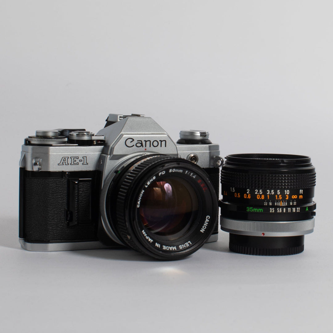 Canon AE-1 with 50mm f/1.4 and 35mm f2.8 lenses