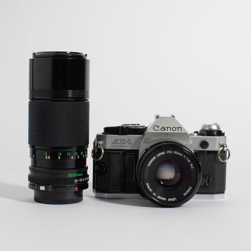 Canon AE-1 (35mm Kit) with 50mm f/1.8 and 70-150 mm lens – Film