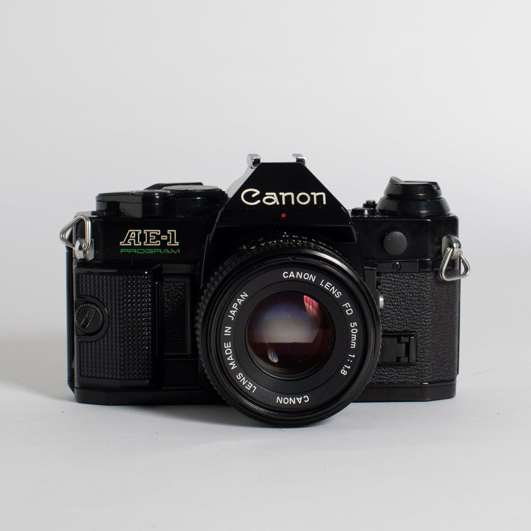 Canon AE-1 Program Black with 50mm f/1.8 and 28mm S.C. f2.8 lenses