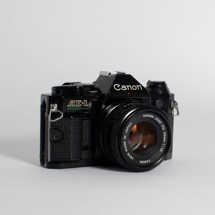 Canon AE-1 Program Black with 50mm f/1.8 and 28mm S.C. f2.8 lenses