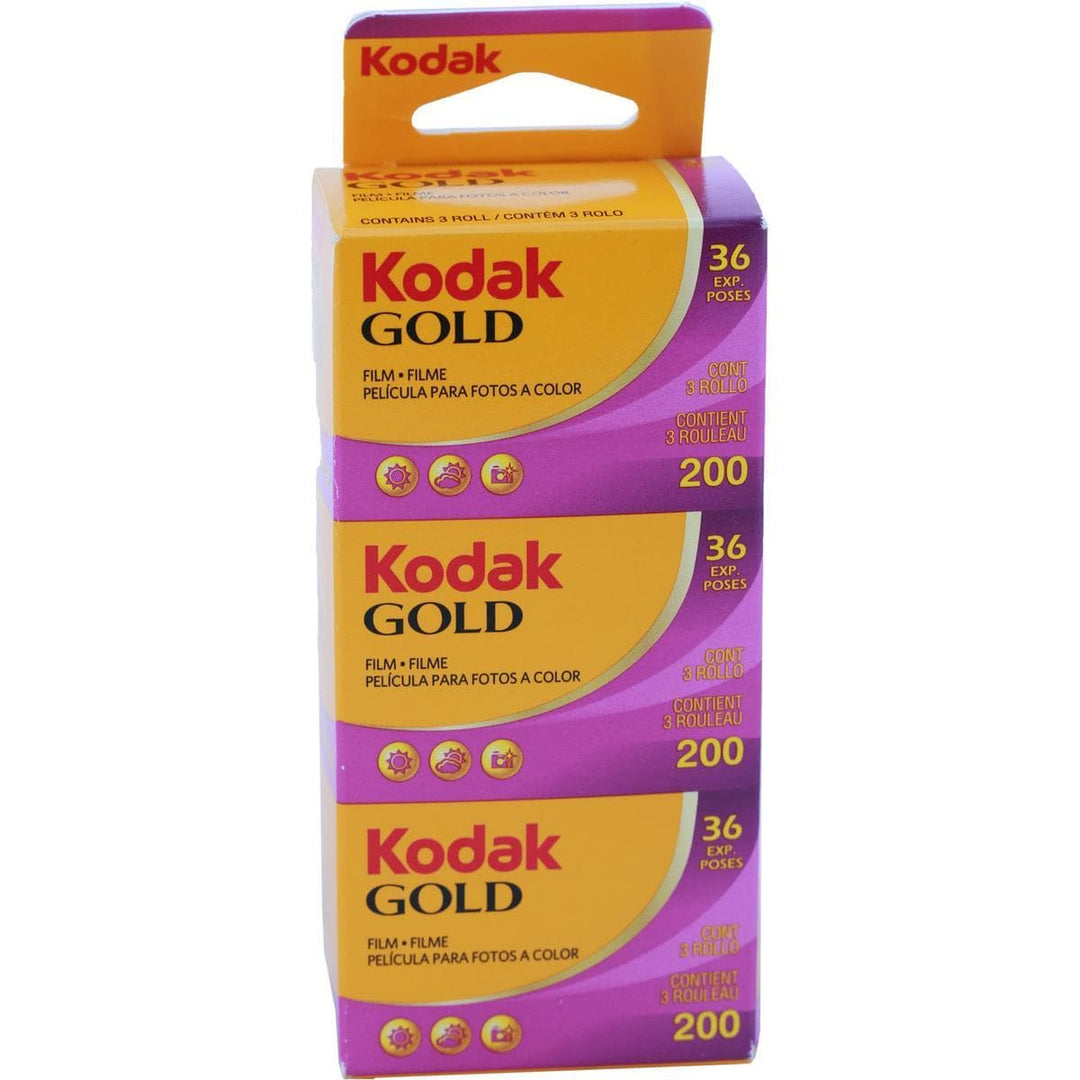 Kodak Gold 200, 35mm, 36 Exposures, Color Film (Three Roll Pack)