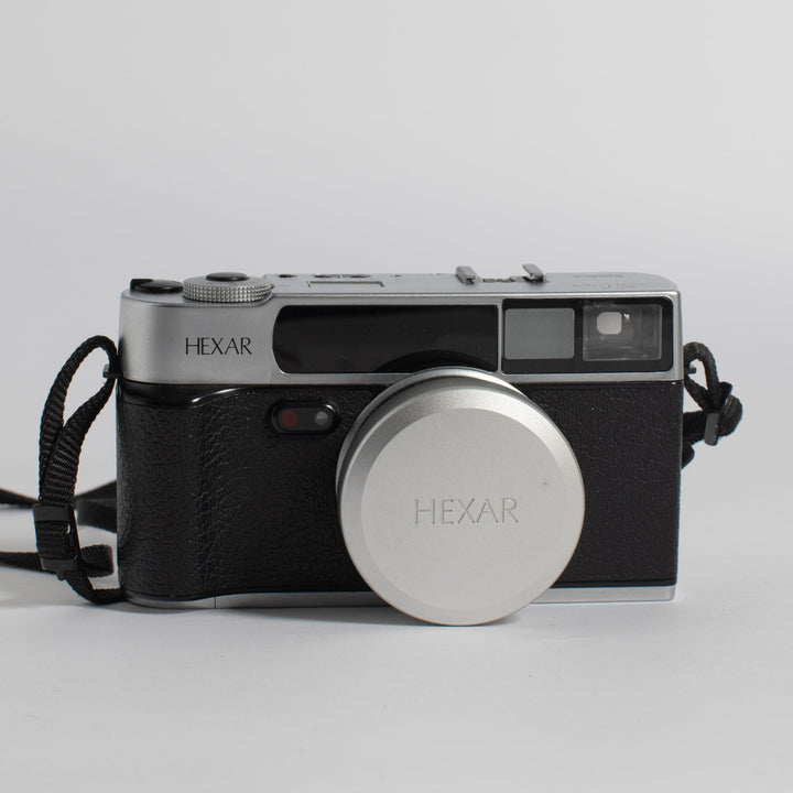 Konica Hexar Silver with 35mm f2.0 Lens and Konica HX-14 Auto Flash