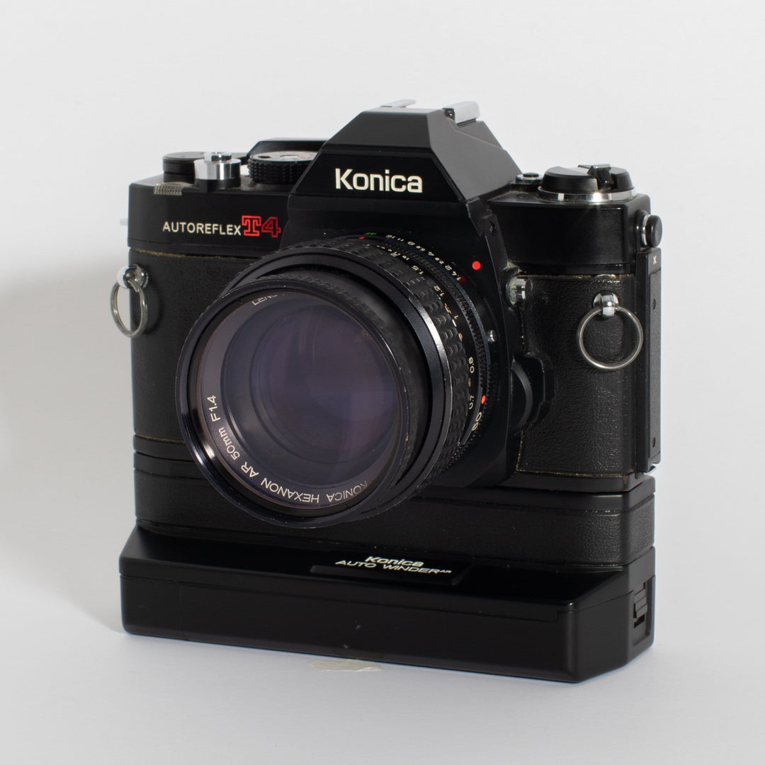 Konica Autoreflex T4 with 50mm f/1.4 and 200mm f/3.5 KIT