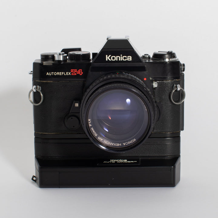 Konica Autoreflex T4 with 50mm f/1.4 and 200mm f/3.5 KIT