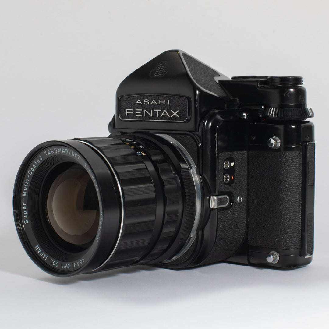 Asahi Pentax 6x7 MLU with 75mm f/4.5 Lens and TTL Prism Finder - FRESH CLA