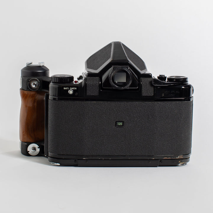 Fresh CLA: Pentax 67 MLU with 75mm f/4.5 lens, 135mm f/4 Macro lens, wooden grip, and Pentax strap